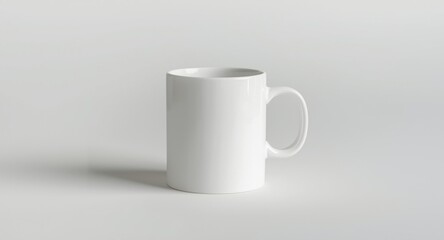 Fototapeta premium White coffee mug isolated on plain studio background