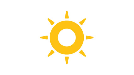 Fototapeta premium Simple Yellow Sun Icon with Rays.