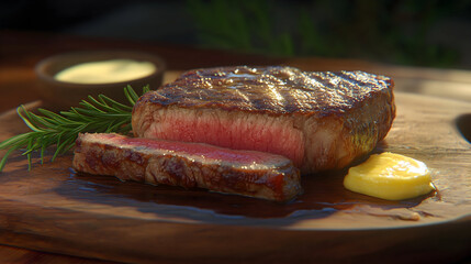 grilled steak with vegetables