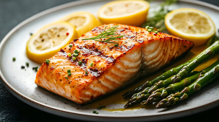 grilled salmon with vegetables