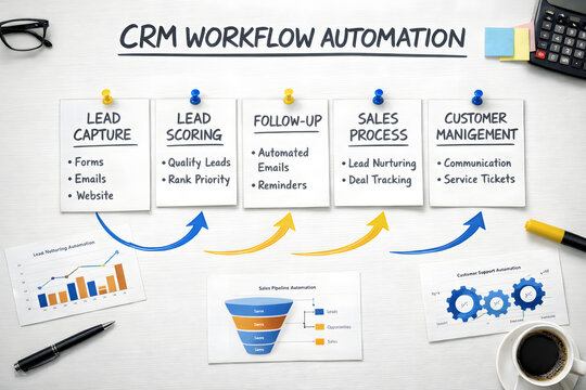 CRM workflow automation lead capture lead scoring follow up sales process customer management forms emails website quality