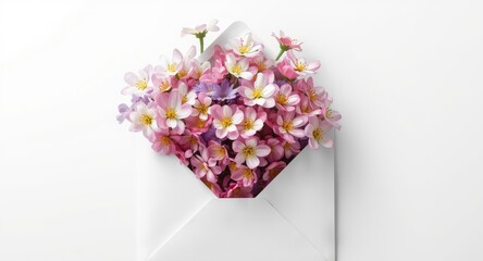 An envelope containing a charming array of vibrant and fresh blossoms