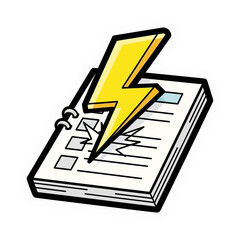 Dynamic Idea Generation Lightning Bolt Notepad Sticker for Business Innovation and Creative Problem Solving