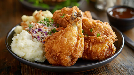 fried chicken with rice