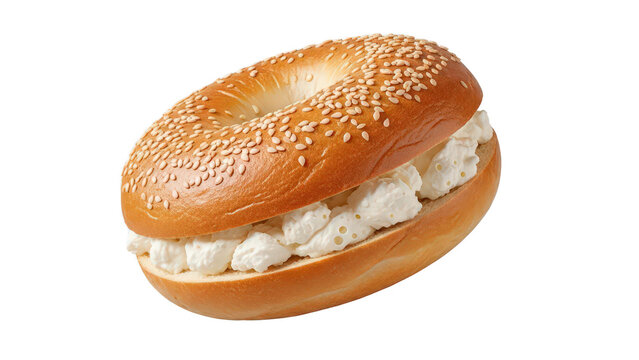 Bagel with cream cheese png fresh bagel png breakfast food png bakery item png transparent background image