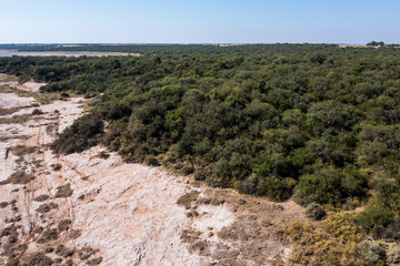 Pampas Landscape Aerial View, La Pampa Province, Patagonia, Argentina.