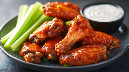 fried chicken wings with sauce