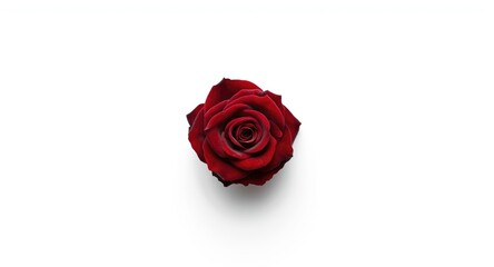 Fototapeta premium A bold maroon rose standing out on an immaculate white backdrop