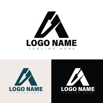 Modern Letter A Logo with Abstract Tool or Arrow Element Adobe Illustrator Artwork
