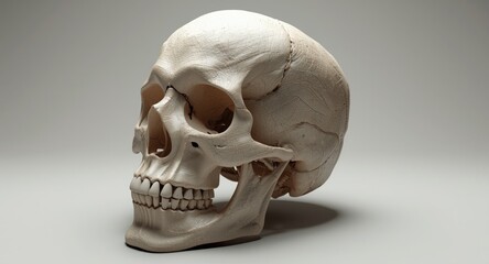 Obraz premium textured human skull digital model with enhanced depth perception