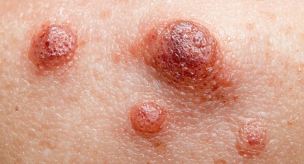 Fototapeta premium Skin cancer features with malignant cellular growths