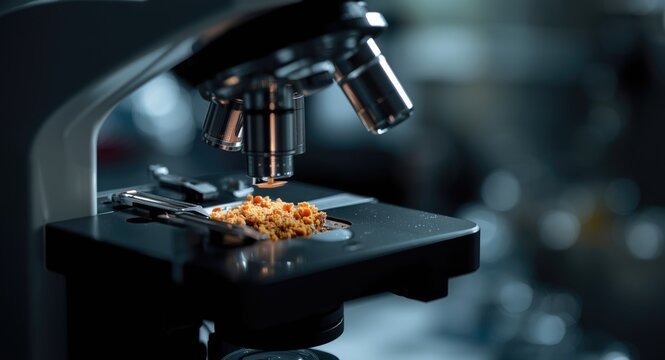 Scientific analysis of mold morphology under microscope in lab