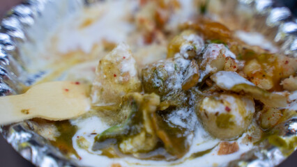 Traditional Indian Chaat Street Food Served in Plate