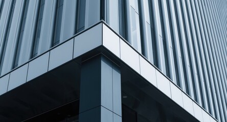 Obraz premium Modern office building exterior close up with sleek design