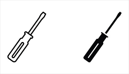 Fototapeta premium Screwdriver icon set. Vector illustration for apps and web design. Isolated on white background.