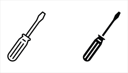 Fototapeta premium Screwdriver icon set. Vector illustration for apps and web design. Isolated on white background.