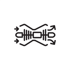 Gas turbine icon. Brayton cycle propulsion and power generation, representing axial compressors, combustion chambers, jet engine mechanics, thermal efficiency, and industrial energy engineering.