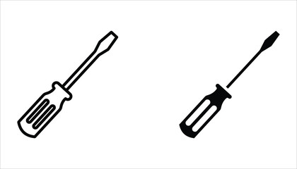 Screwdriver icon set. Equipment and screwdriver icon line style. Vector illustration for your logo web mobile app UI design.