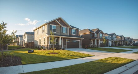 Gathering of newly crafted homes tailored for property showcasing