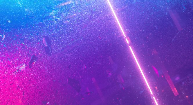 Vibrant neon holographic radiant backdrop with rough surface and high key illumination