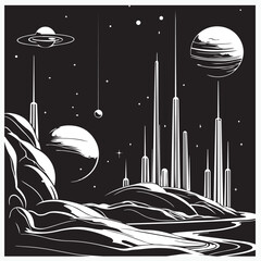 Outer space vector illustration
