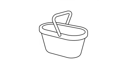Black line drawing of a whisk with handle kitchen utensil for mixing and blending