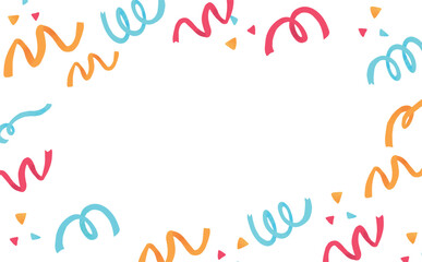 リボンの舞うポップなフレームデザイン背景