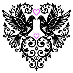 Fototapeta premium heart with wings