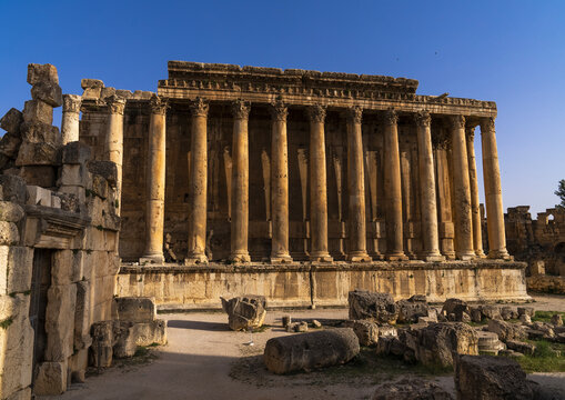 Temple of Bacchus in the archaeological site, Baalbek-Hermel Governorate, Baalbek, Lebanon