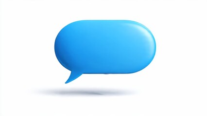 Blue Speech Bubble Icon on White Background, Communication Symbol