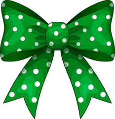 St. Patrick&rsquo;s Day Green Polka Dot Bow Vector Illustration for Holiday Fashion, Party Decor, and Gift Design