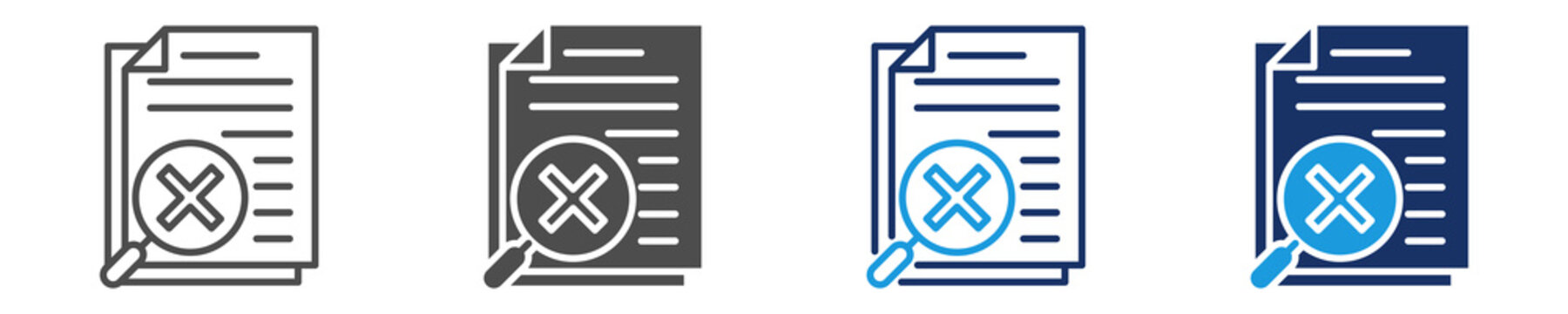 rejected icon set with multi concept