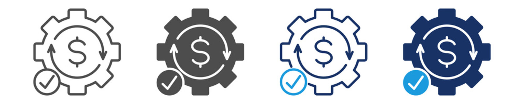 automatic payment icon set with multi concept