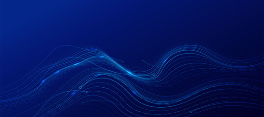 Investment Business and Technology Abstract Blue Curve Pattern Background