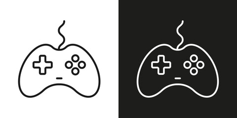 Joystick for games - vector editable line icon. © Саша Мельник