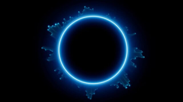 Glow glowing neon circle light ai futuristic artificial intelligence abstract tech technology background animation motion effect overlay digital celebration video design decoration falling circle