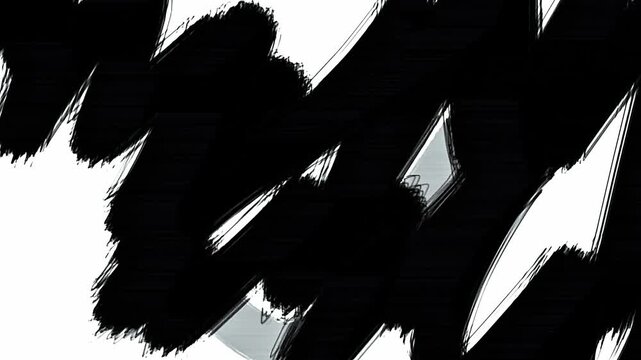 abstract white scribbles on a black background video 4k