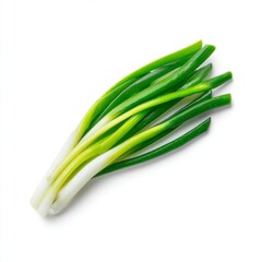 Fresh Green Onion Stalks Isolated on White Background for Food and Culinary Use in Healthy Cooking and Recipe Preparation