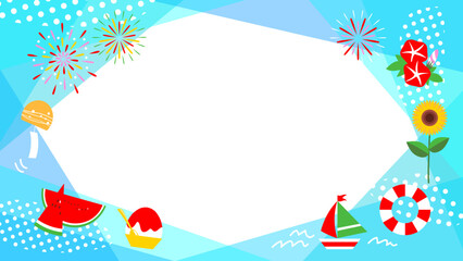 夏をイメージした爽やかな壁紙イラスト素材【web画面サイズ】