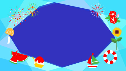 夏をイメージした爽やかな壁紙イラスト素材【web画面サイズ】