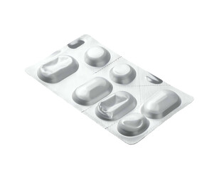 Empty pill package with empty and occupied blisters