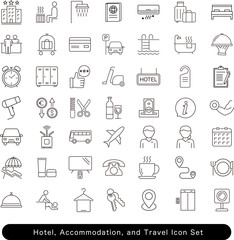 ホテル・宿泊・旅行のアイコンセット