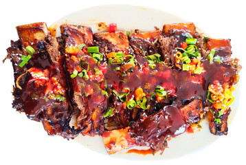 Delicious Grilled Beef Ribs with Thick Savory Sauce