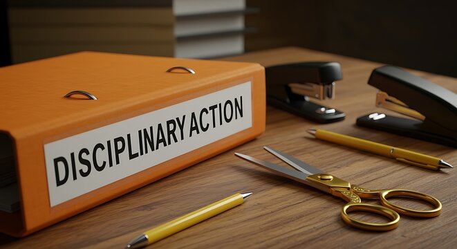 Disciplinary Action Folder on Desk