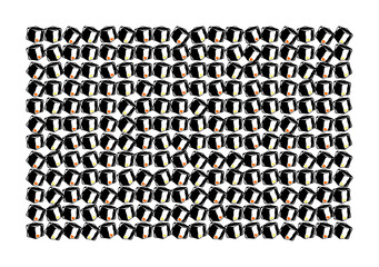 Seamless pattern with hand drawn maki sushi rolls © NATASA.52