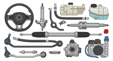 Car Steering System Parts Assorted.