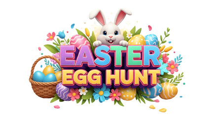 Naklejka premium Easter egg hunt isolated on transparent background