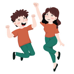 Successful Team Celebration. Happy Colleagues Achieving Goals. Business Win Vector Illustration