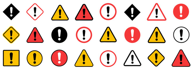 caution warning exclamation icon set © graphixecho