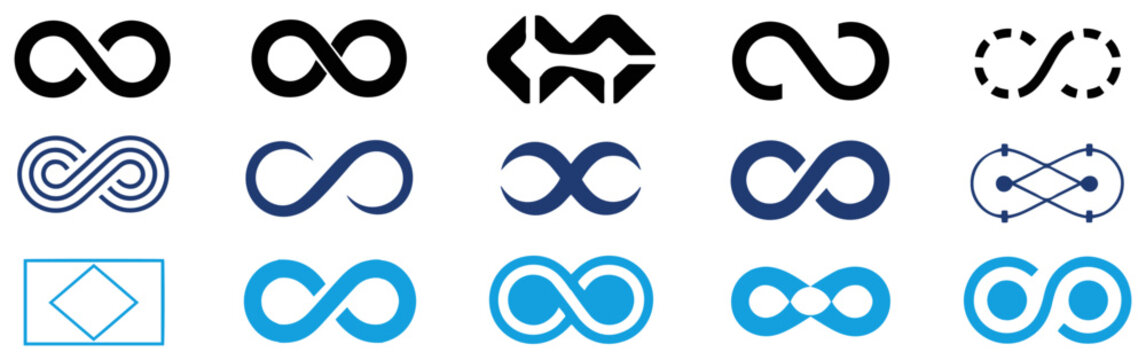 infinity arrow icon set vector